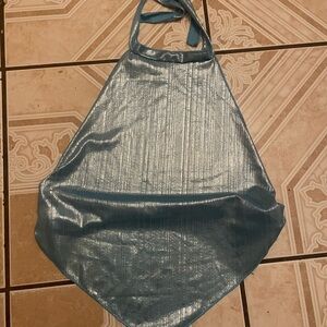 Shimmering Blue Halter Top